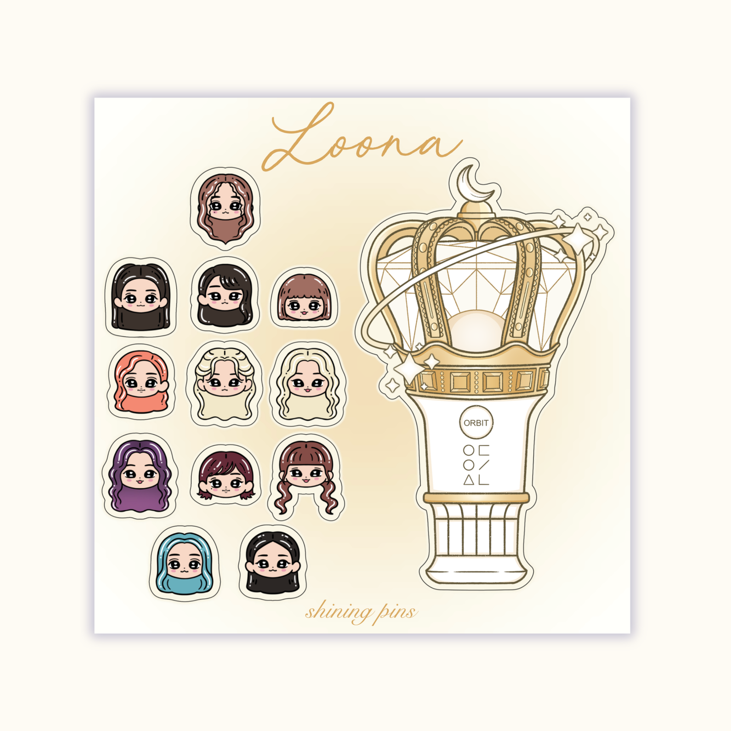 LOONA Lightstick Sticker Sheet