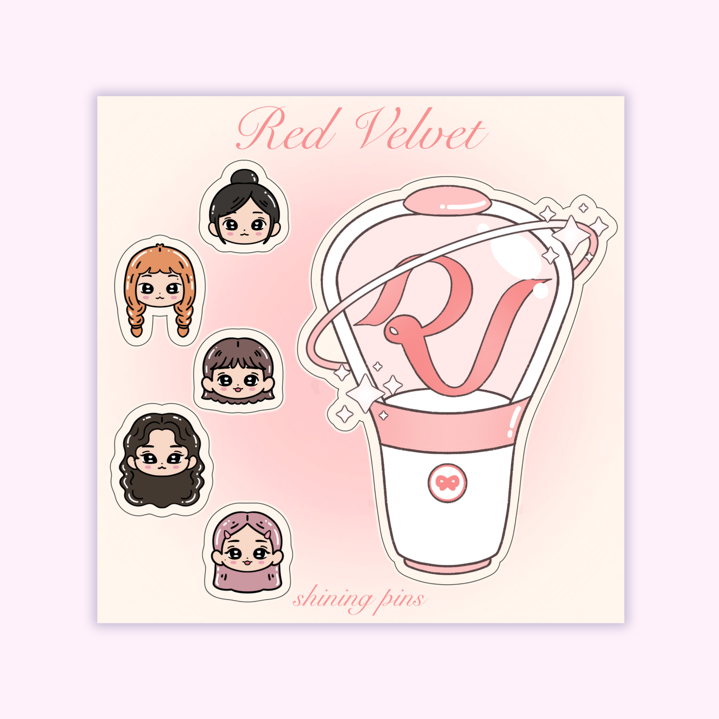 Red Velvet Lightstick Sticker Sheet