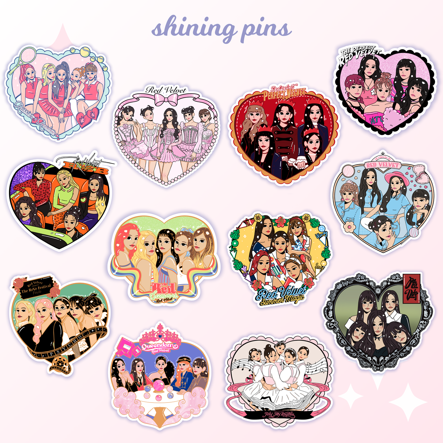 Red Velvet Heart Stickers