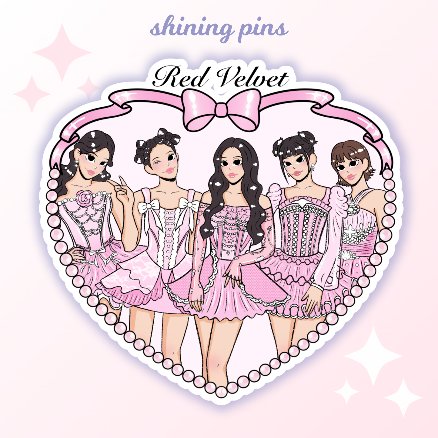 Red Velvet Heart Stickers