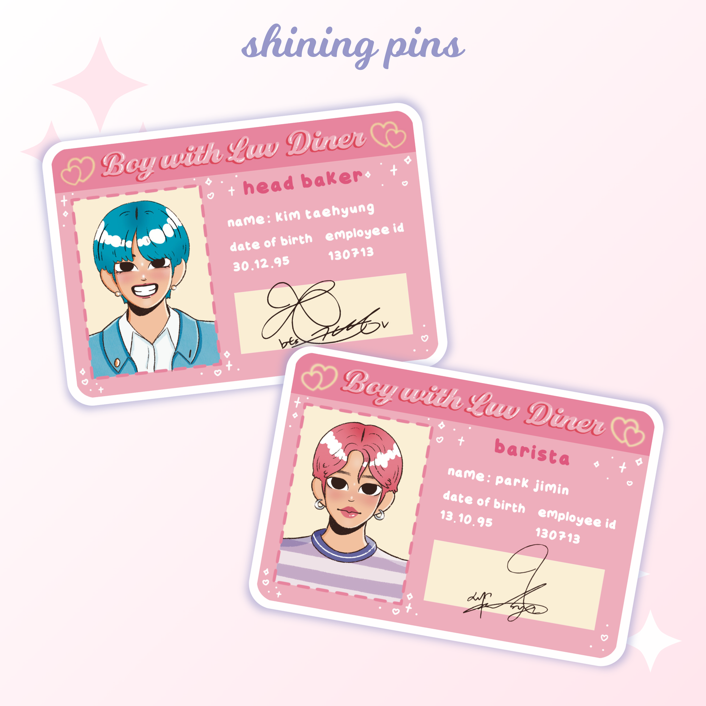 Vmin 'Boy with Luv' ID Stickers