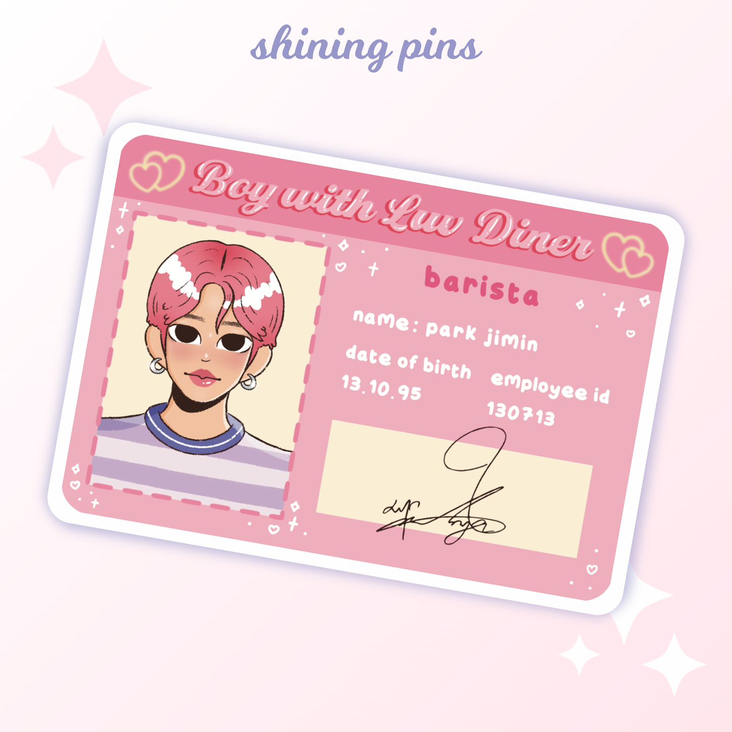 Vmin 'Boy with Luv' ID Stickers