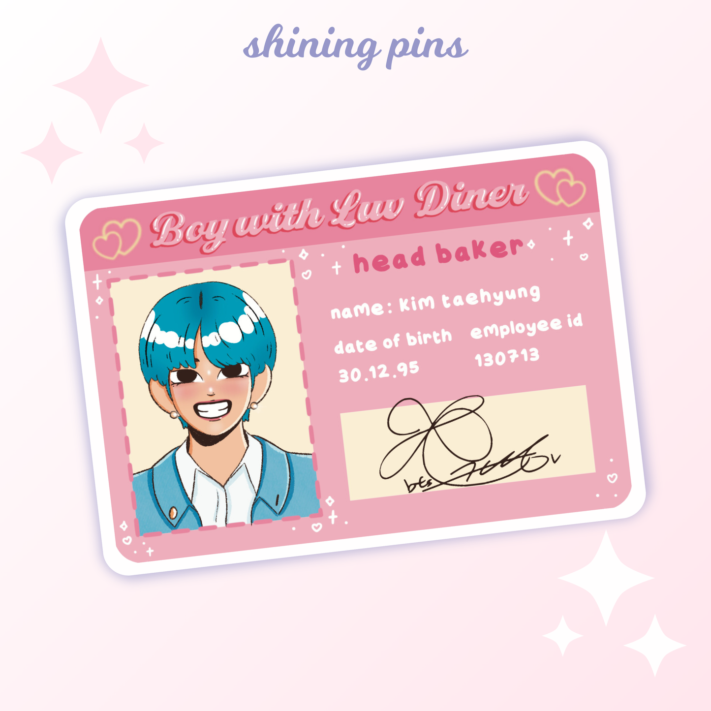 Vmin 'Boy with Luv' ID Stickers