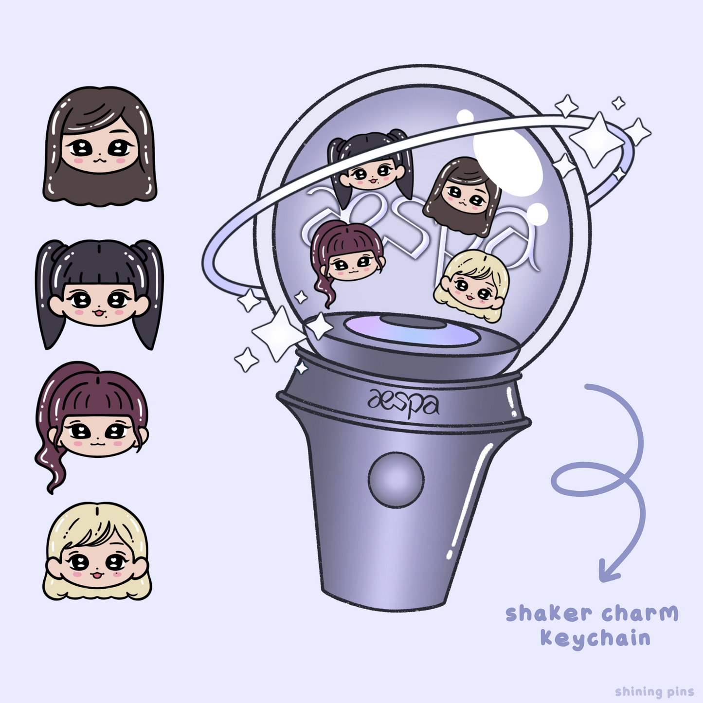 Aespa LightStick Shaker Keychain