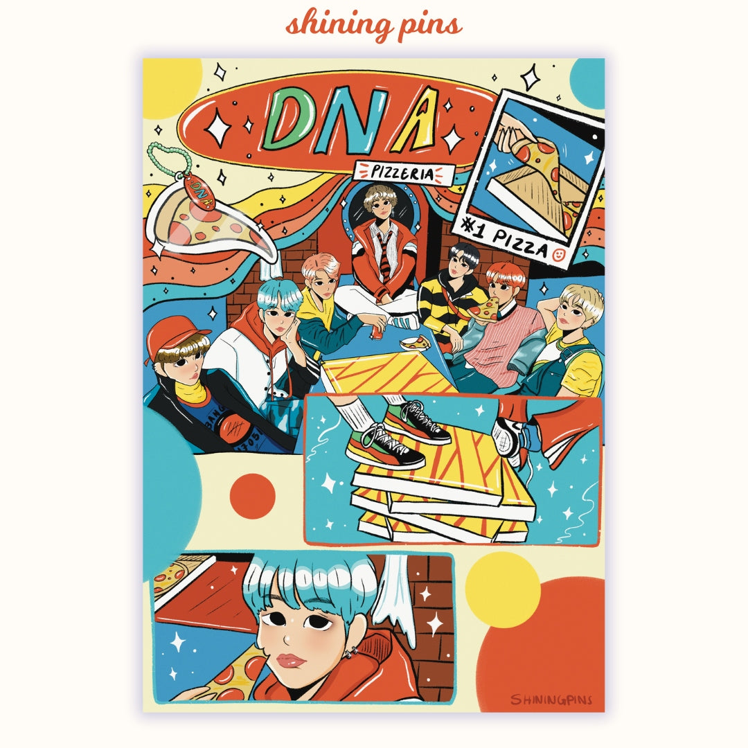 BTS 'DNA Pizzeria' Print shiningpins