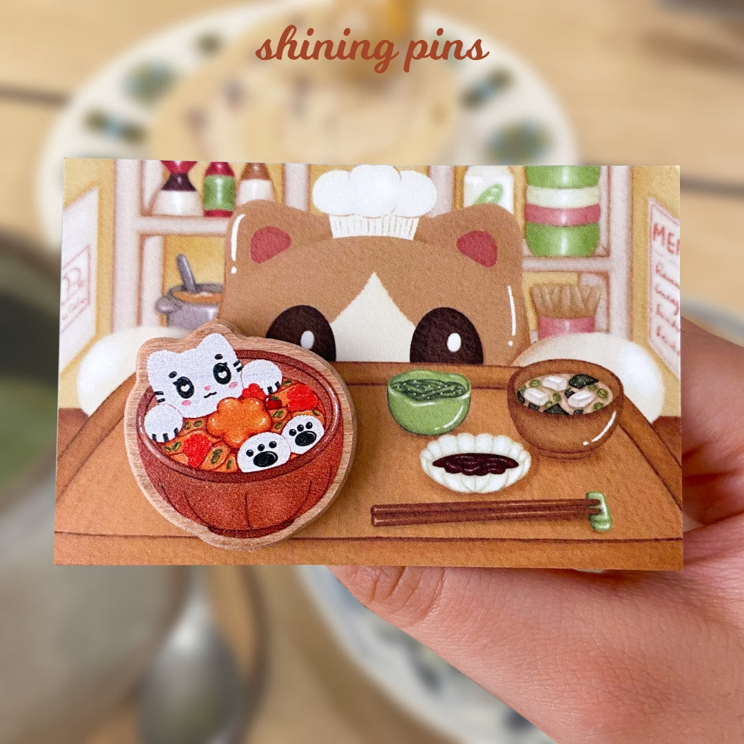 Kkoongie 'Curry Bowl' Wooden Pin shiningpins