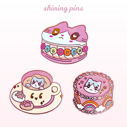 'Kkoongie's Cat Cafe' Enamel Pins shiningpins