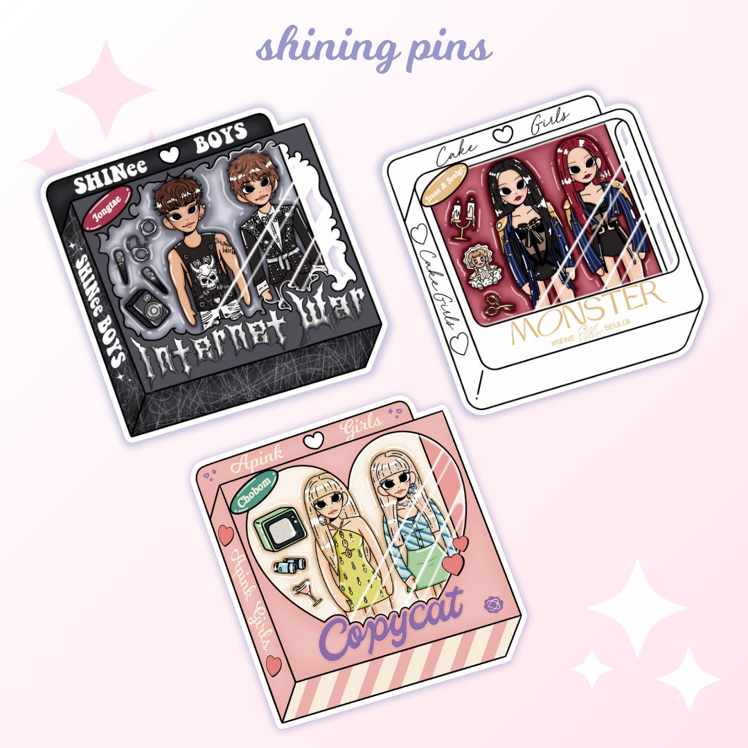 Kpop Duo Doll Stickers shiningpins