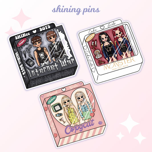 Kpop Duo Doll Stickers shiningpins