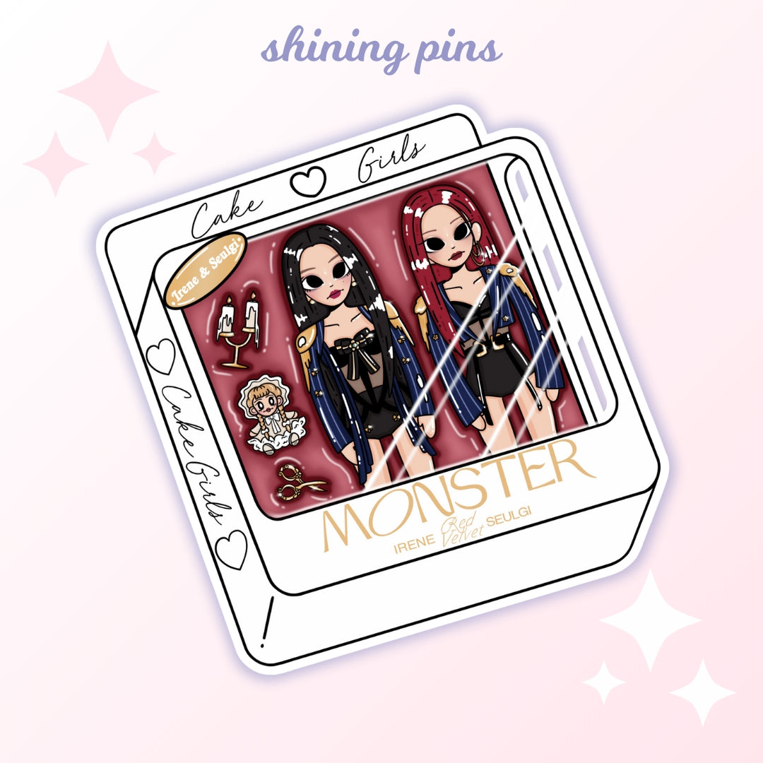 Kpop Duo Doll Stickers shiningpins