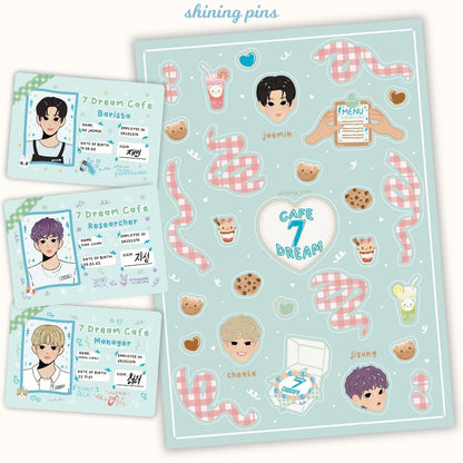 NCT Dream '7 Dream Cafe' Sticker Sheet & Photocard Set shiningpins