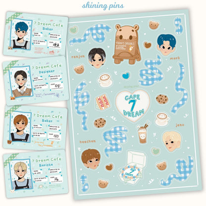 NCT Dream '7 Dream Cafe' Sticker Sheet & Photocard Set shiningpins