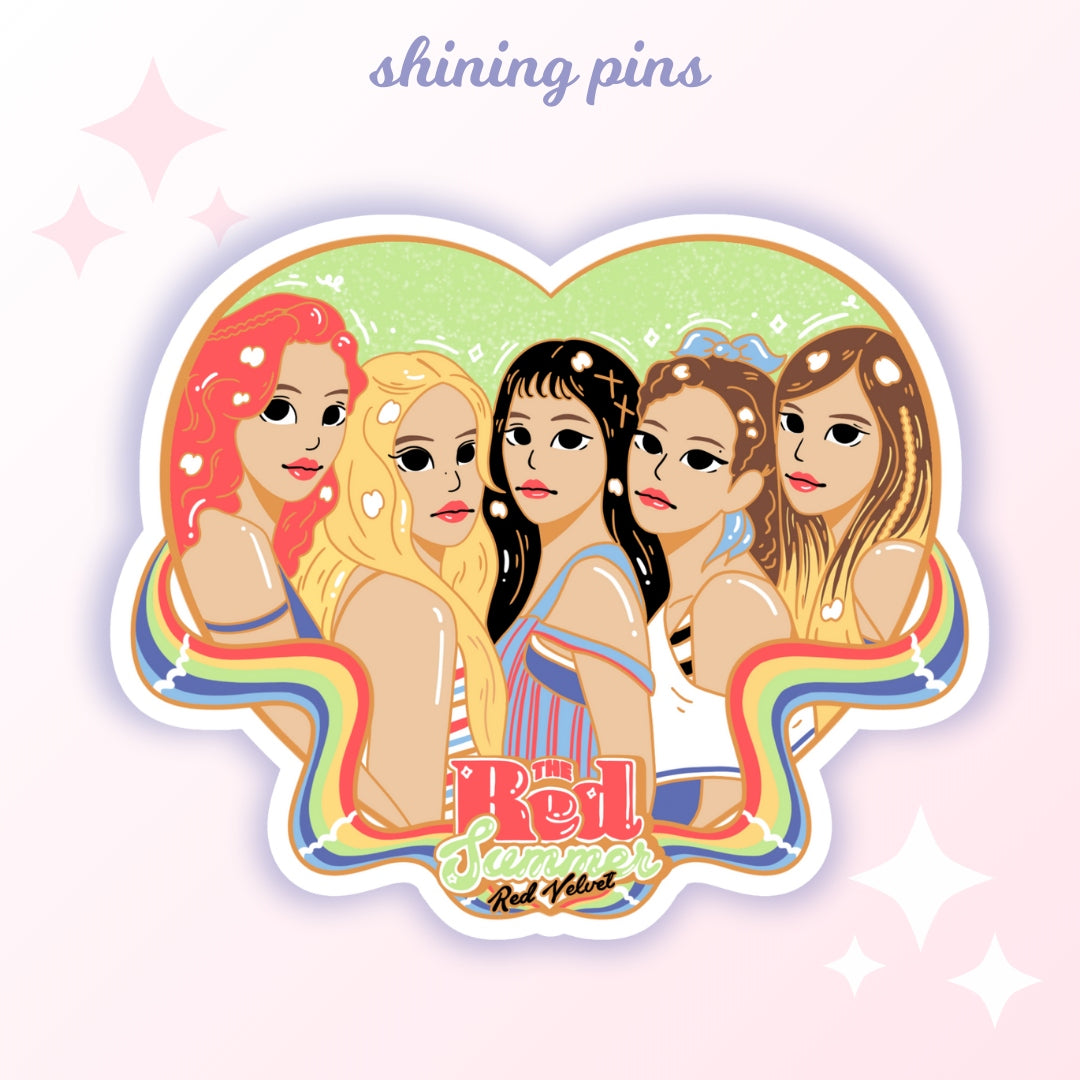 Red Velvet Heart Stickers shiningpins