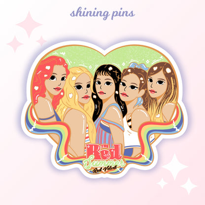 Red Velvet Heart Stickers shiningpins