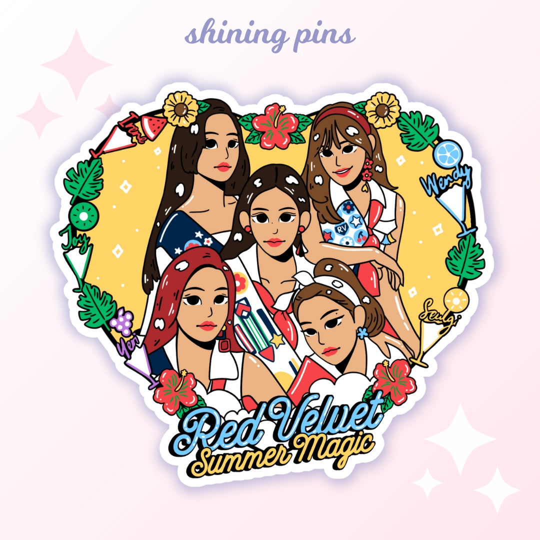 Red Velvet Heart Stickers shiningpins