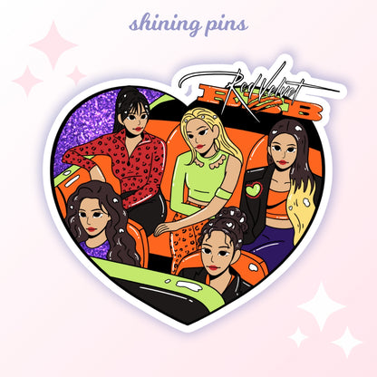 Red Velvet Heart Stickers shiningpins