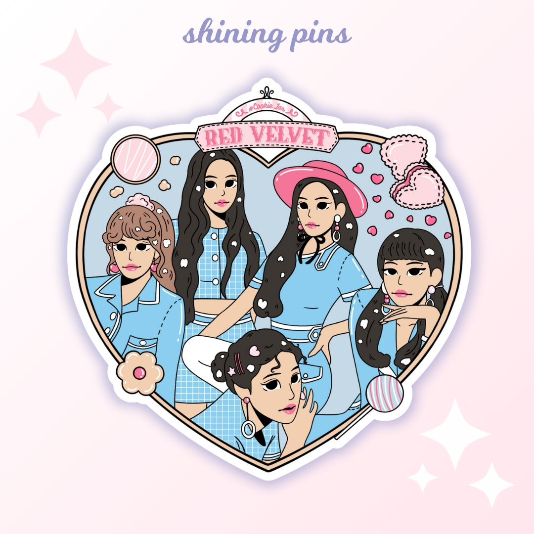 Red Velvet Heart Stickers shiningpins