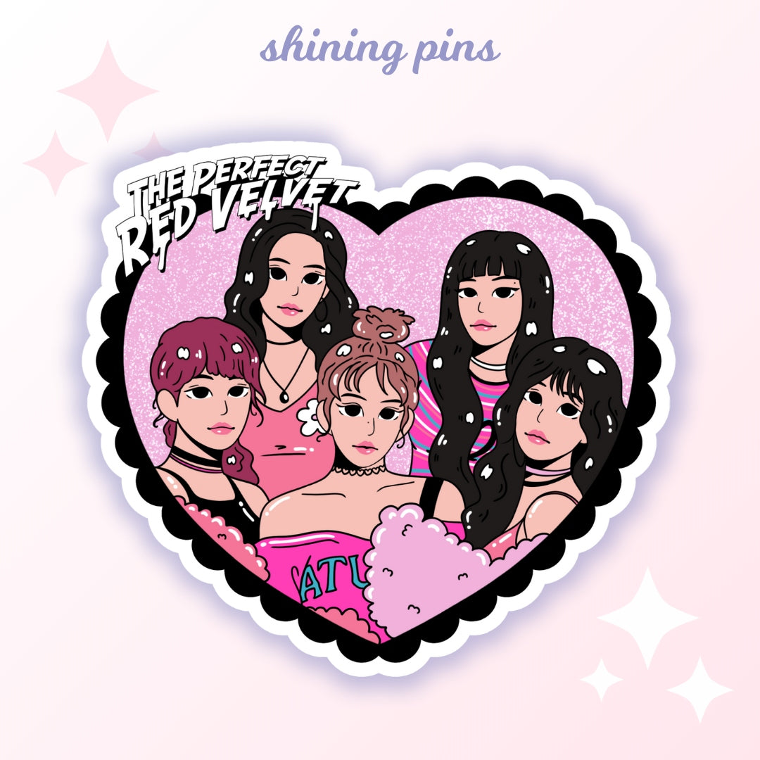 Red Velvet Heart Stickers shiningpins