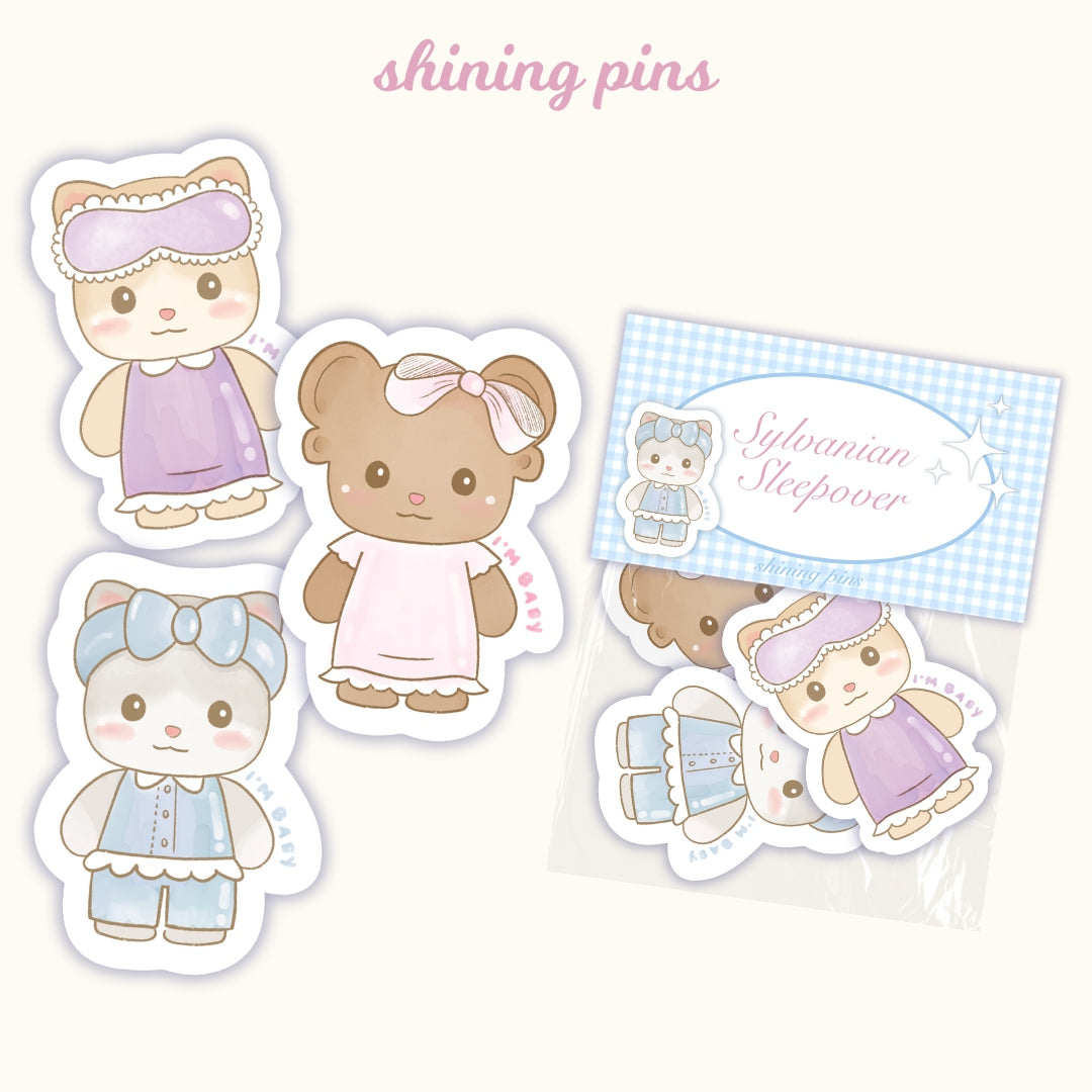 'Sylvanian Sleepover' Sticker Pack shiningpins