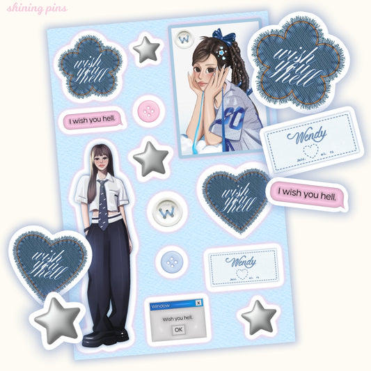 Wendy 'Wish You Hell' Sticker Sheet shiningpins