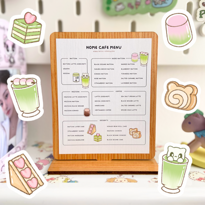 'Home Cafe Menu' Wooden Standee