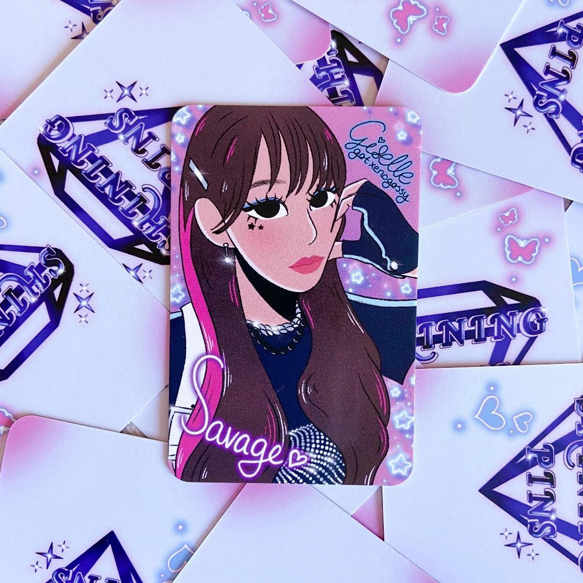 Aespa 'Savage' Sticker Sheet & Photocard Set shiningpins