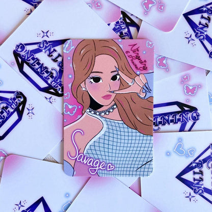 Aespa 'Savage' Sticker Sheet & Photocard Set shiningpins