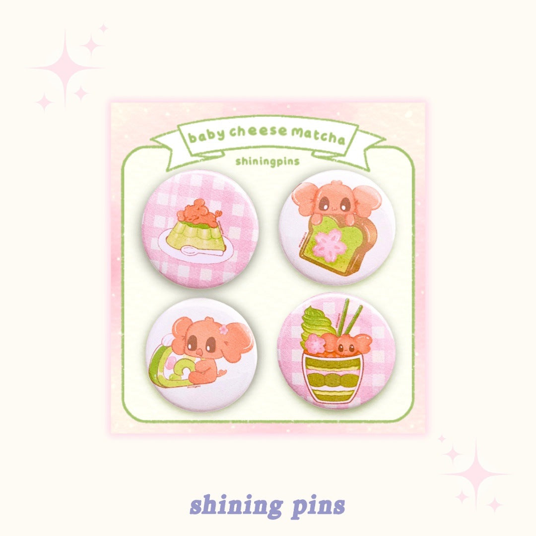 'Baby Cheese Matcha' Badges shiningpins