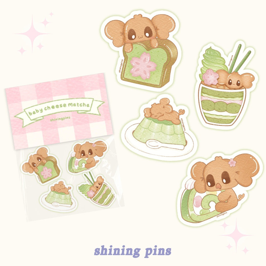 'Baby Cheese Matcha' Sticker Pack shiningpins