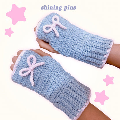 Bow Crochet Handwarmers shiningpins