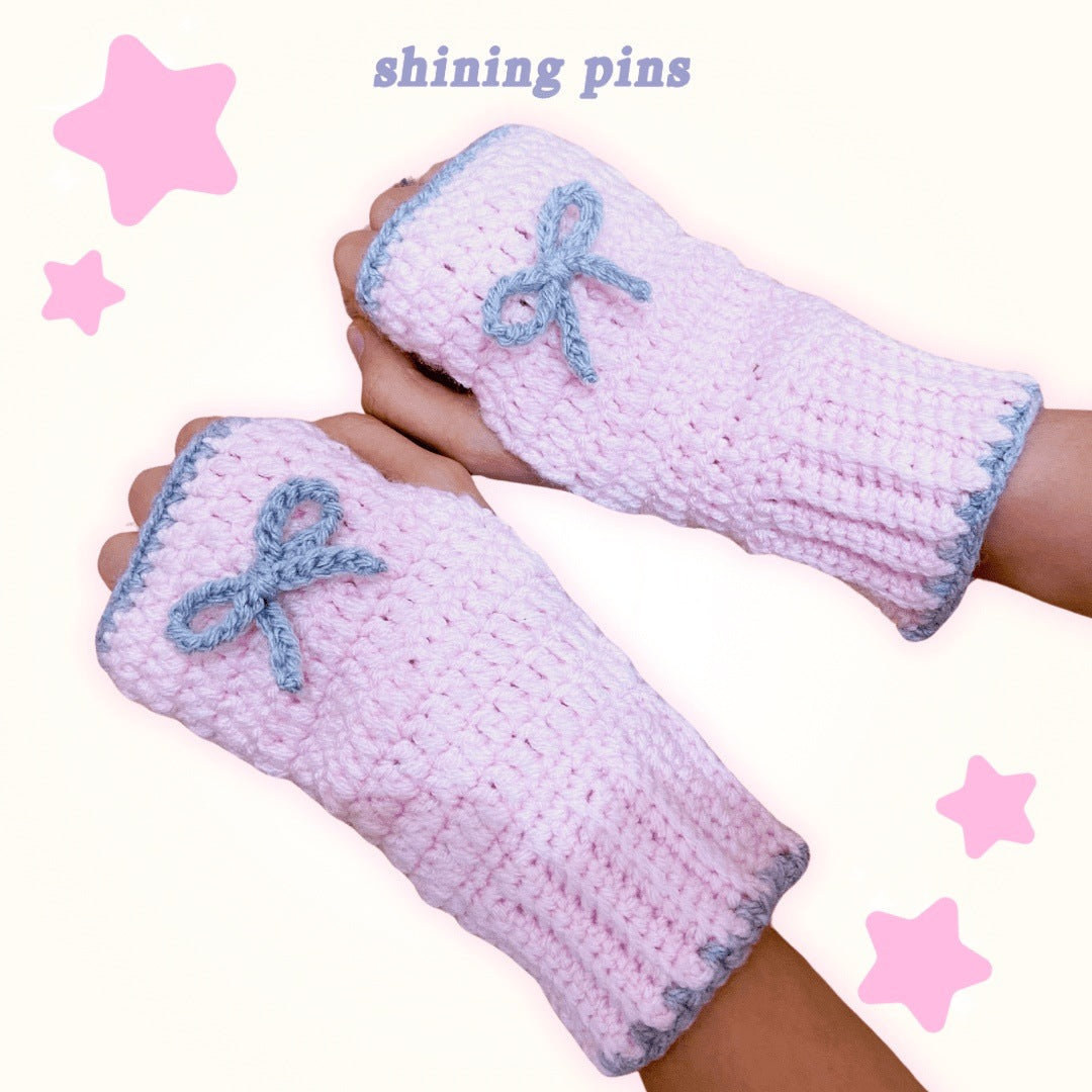 Bow Crochet Handwarmers shiningpins