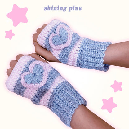 Heart Crochet Handwarmers shiningpins