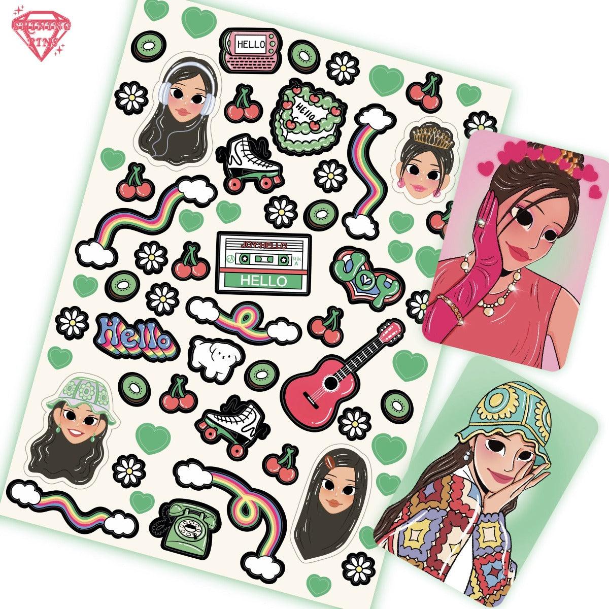 Joy Red Velvet 'Hello' Sticker Sheet & Photocard Set shiningpins