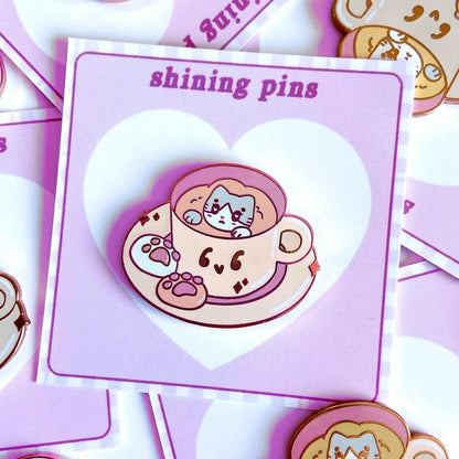 'Kkoongie's Cat Cafe' Enamel Pins shiningpins