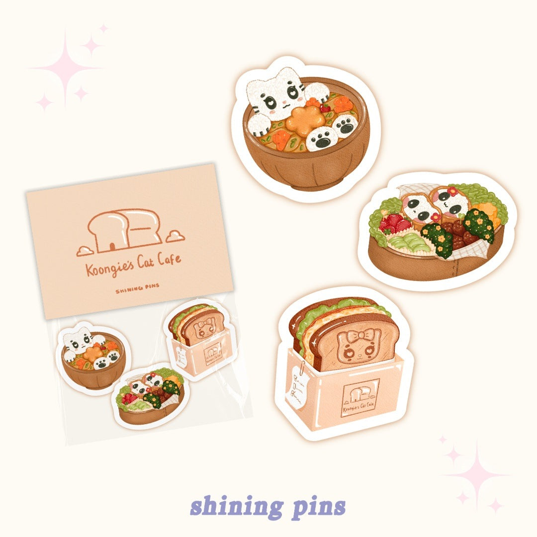 'Kkoongie's Cat Cafe' Sticker Pack shiningpins