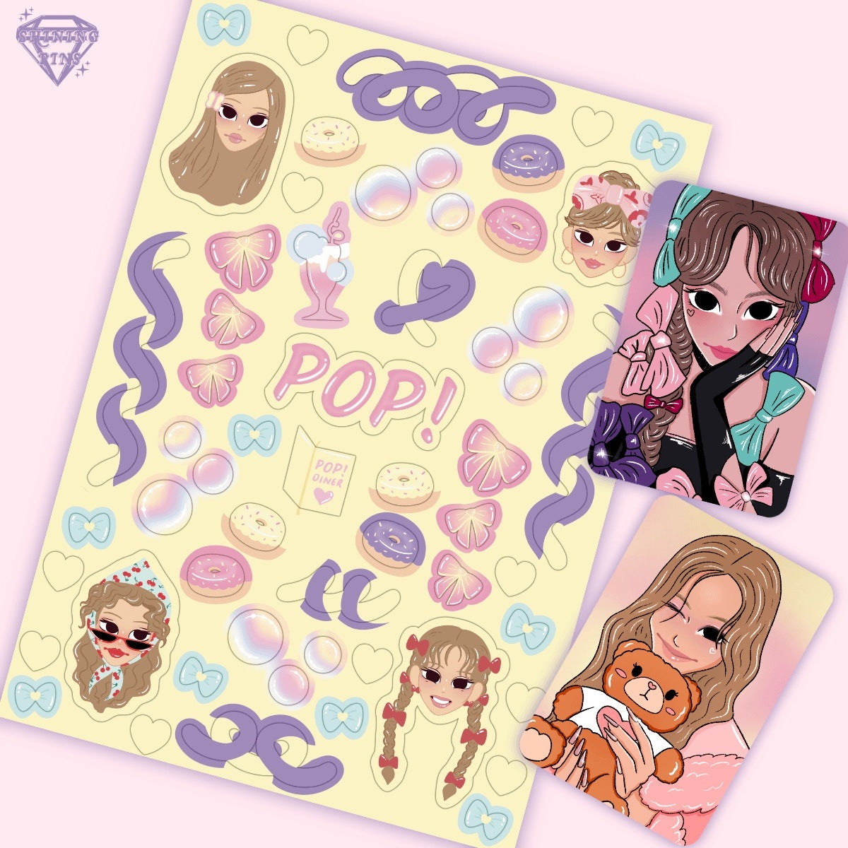 Nayeon Twice 'POP' Sticker Sheet & Photocard Set shiningpins