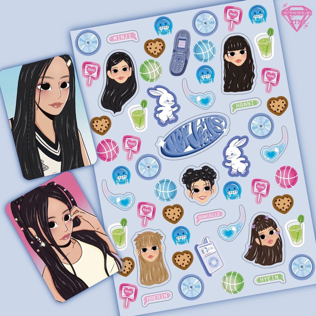 New Jeans Sticker Sheet & Photocard Set shiningpins