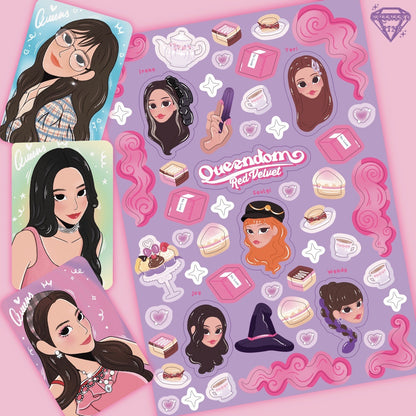 Red Velvet 'Queendom' Sticker Sheet & Photocard Set shiningpins