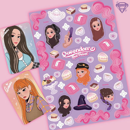 Red Velvet 'Queendom' Sticker Sheet & Photocard Set shiningpins