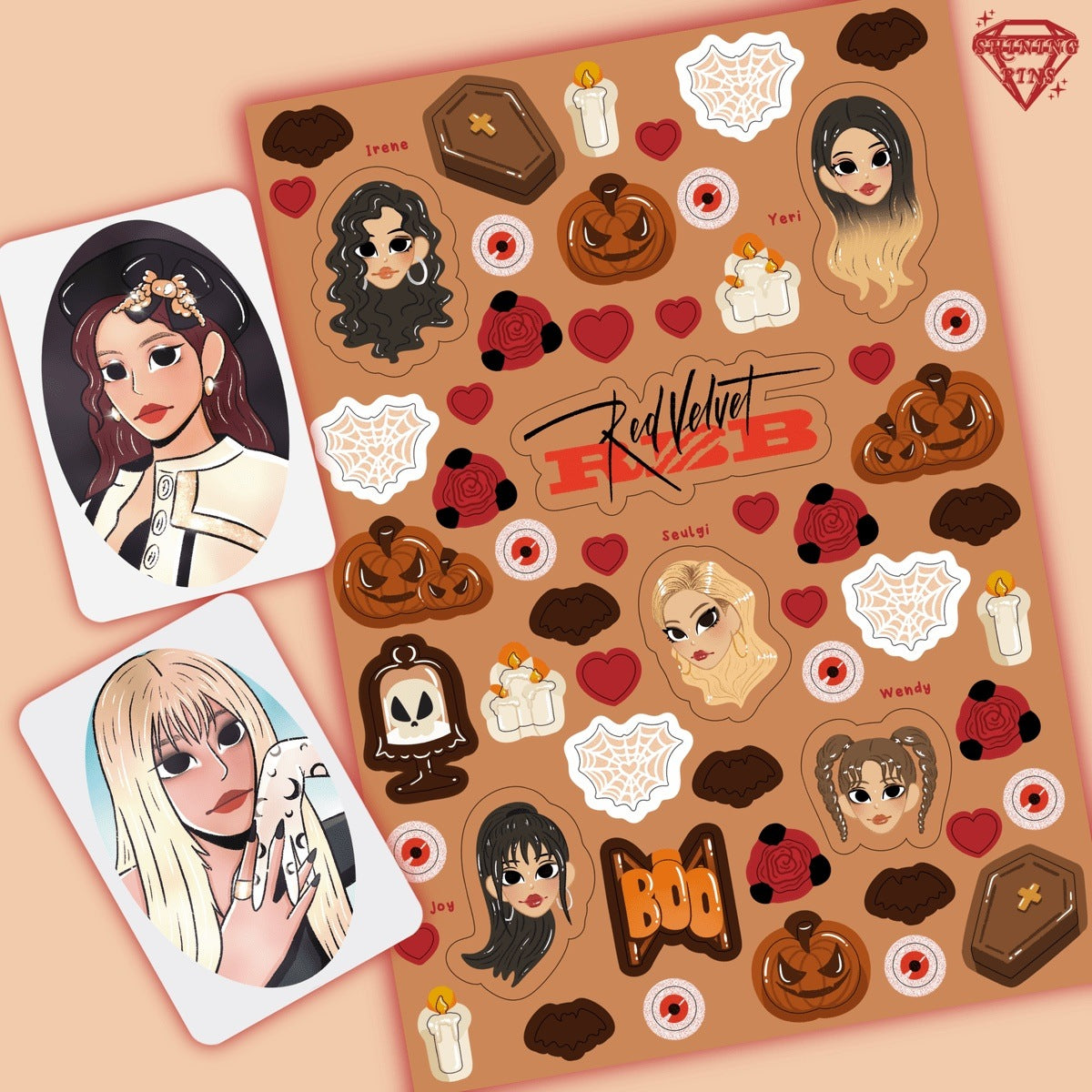 Red Velvet 'Really Bad Boy' Sticker Sheet & Photocard Set shiningpins