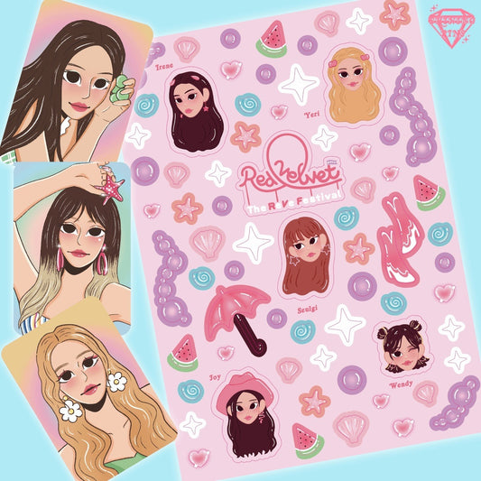 Red Velvet 'Umaph Umpah' Sticker Sheet & Photocard Set shiningpins