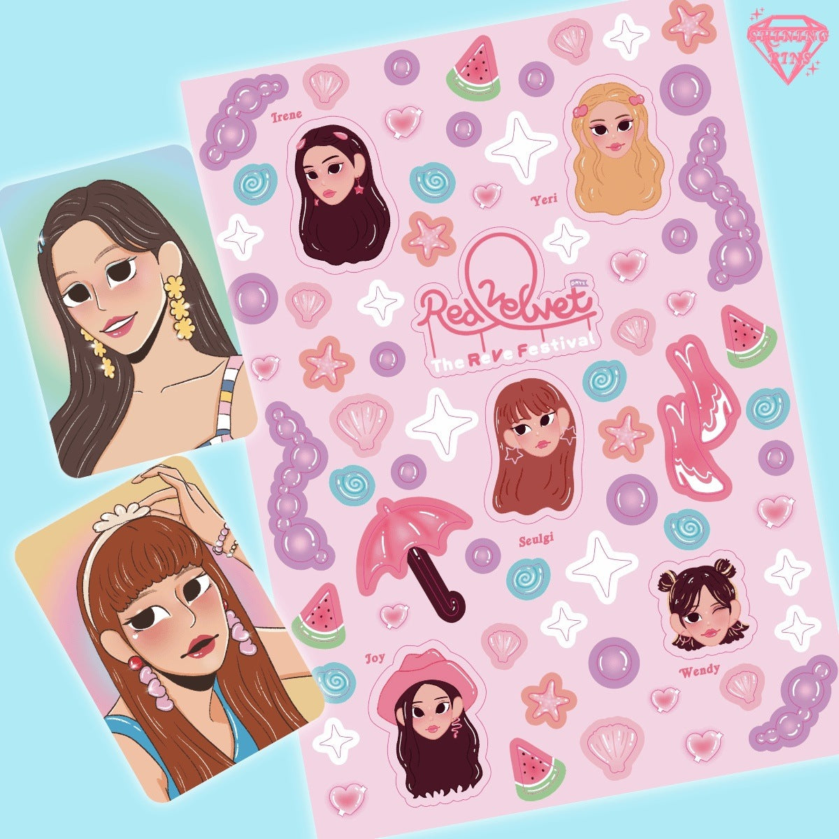 Red Velvet 'Umaph Umpah' Sticker Sheet & Photocard Set shiningpins