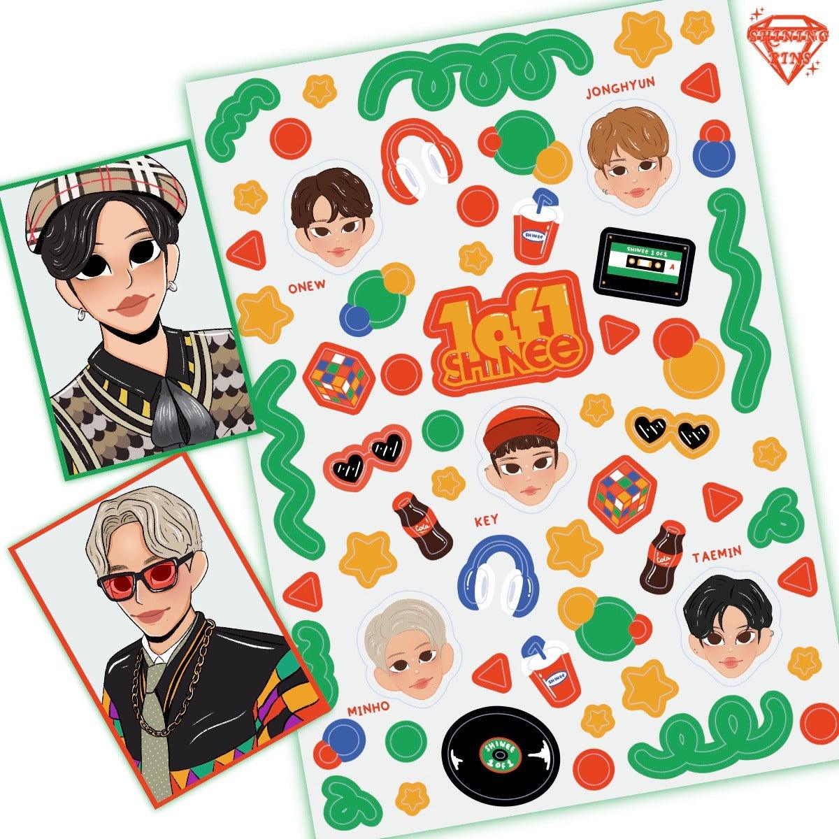 SHINee '1 of 1' Sticker Sheet & Photocard Set shiningpins