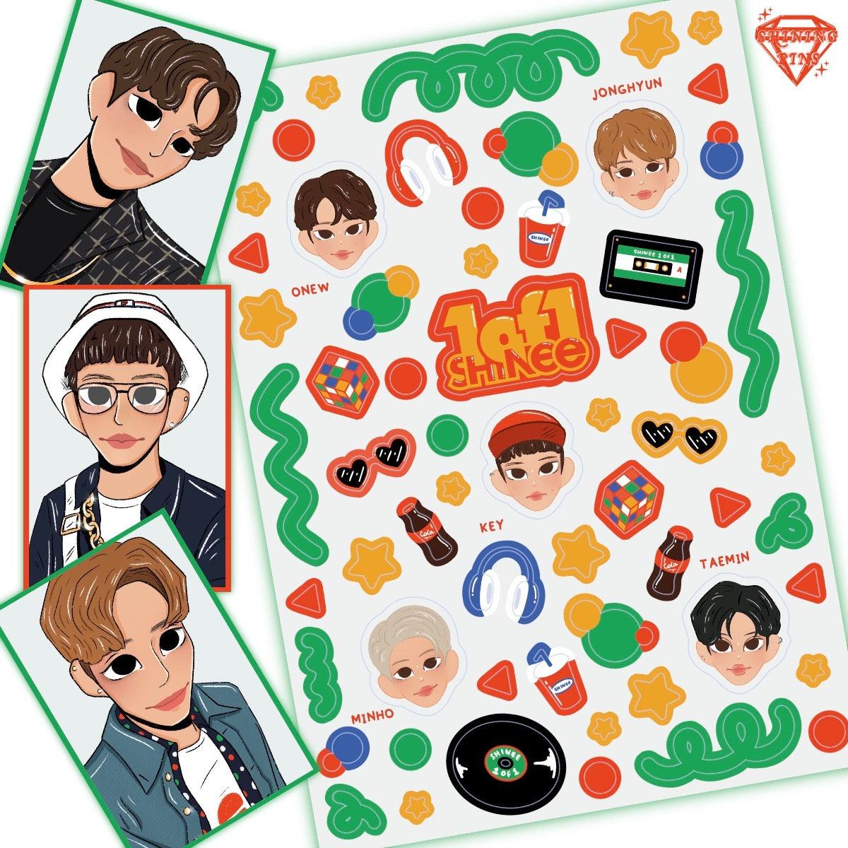 SHINee '1 of 1' Sticker Sheet & Photocard Set shiningpins