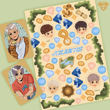 SHINee 'Atlantis' Sticker Sheet & Photocard Set shiningpins