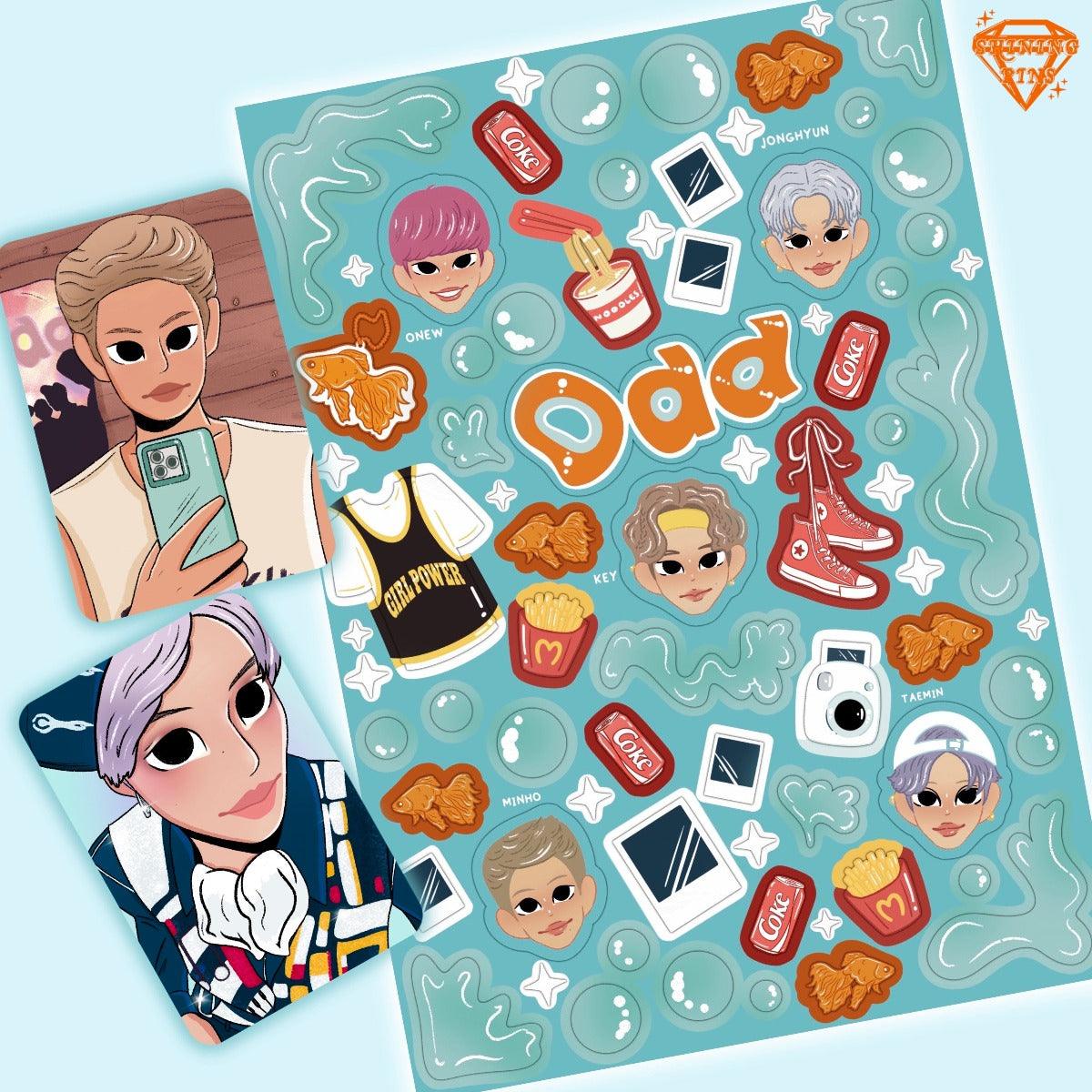 SHINee 'ODD' Sticker Sheet & Photocard Set shiningpins