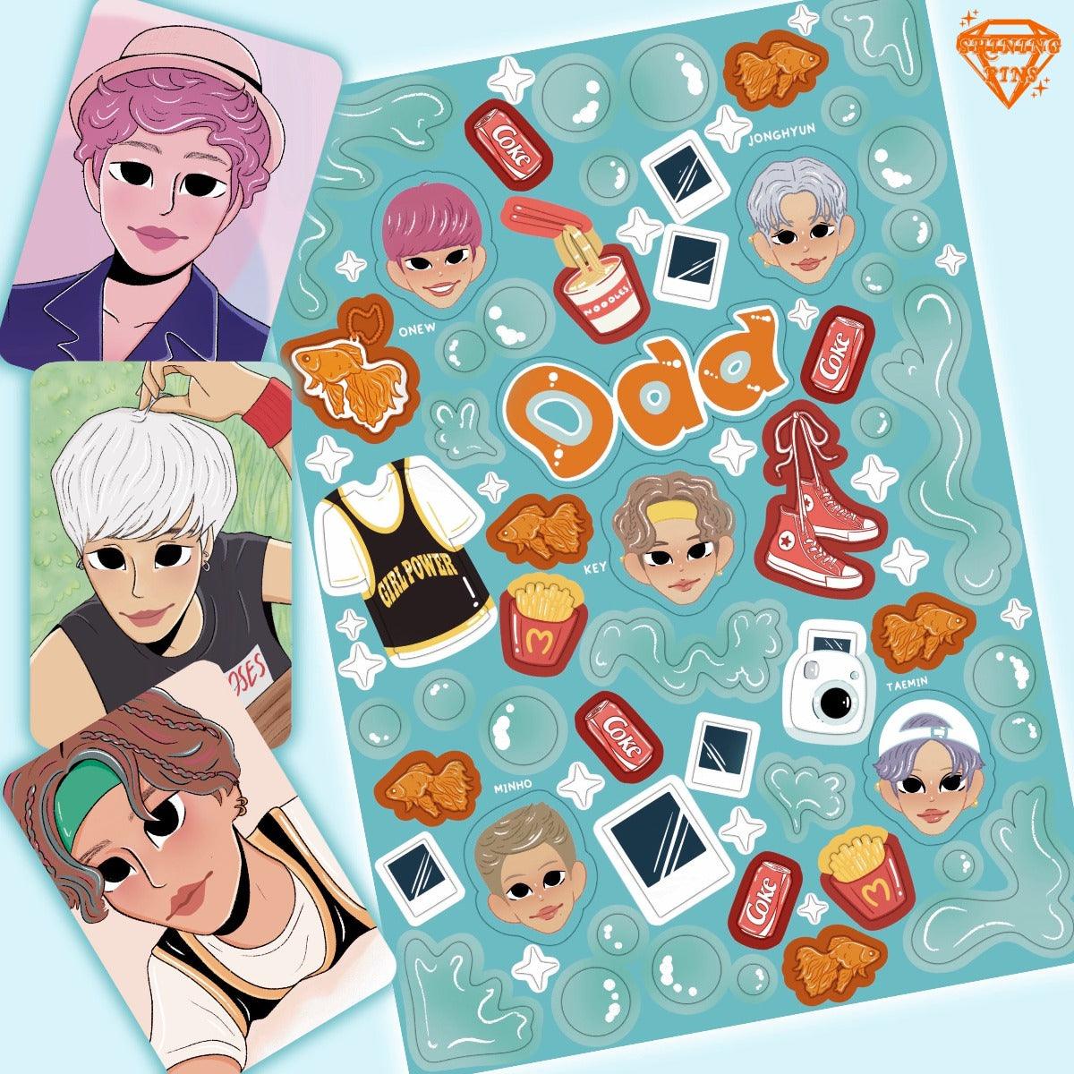 SHINee 'ODD' Sticker Sheet & Photocard Set shiningpins