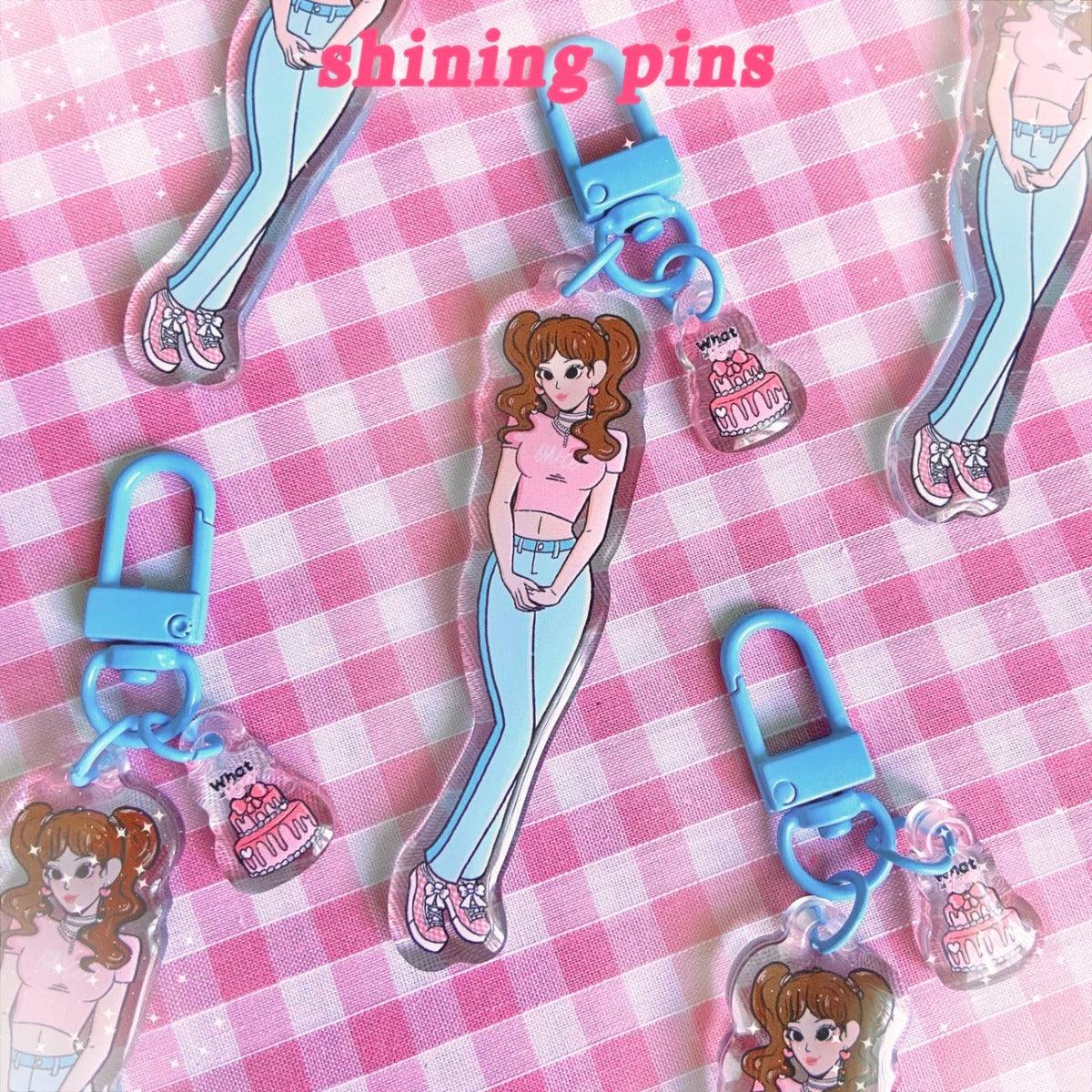 Sana 'What Is Love?' Acrylic Keychain shiningpins